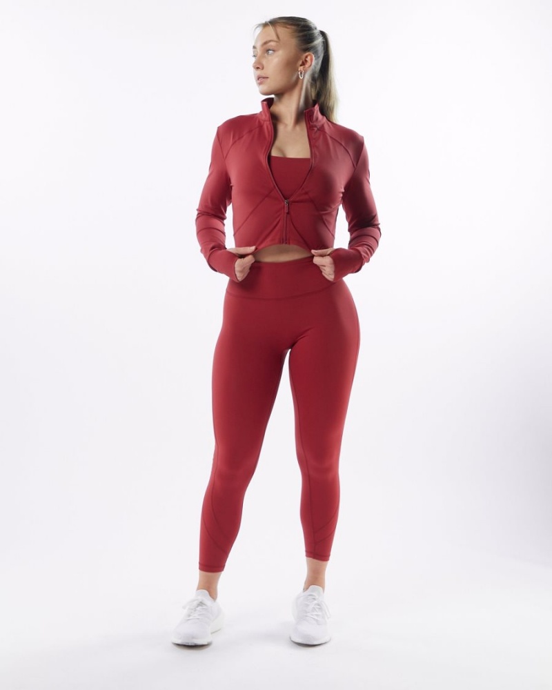 Tartan Red Alphalete Pulse Jacket Women's Jackets | 3645729-OQ