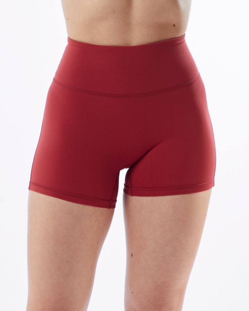 Tartan Red Alphalete Pulse Surge Short 4" Women's Shorts | 8153670-ZK