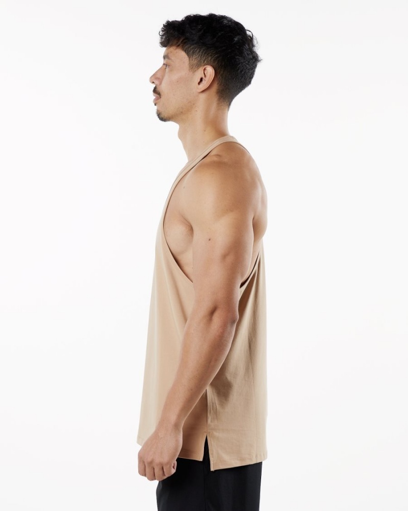 Taupe Alphalete Emblem Stringer Men's Stringers | 6037258-VN