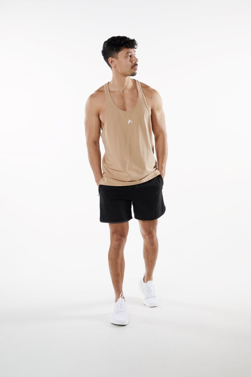 Taupe Alphalete Emblem Stringer Men's Stringers | 6037258-VN