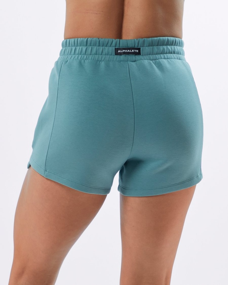 Teal Alphalete ELMTS Athletic Short 3.5" Women's Shorts | 0513974-DU