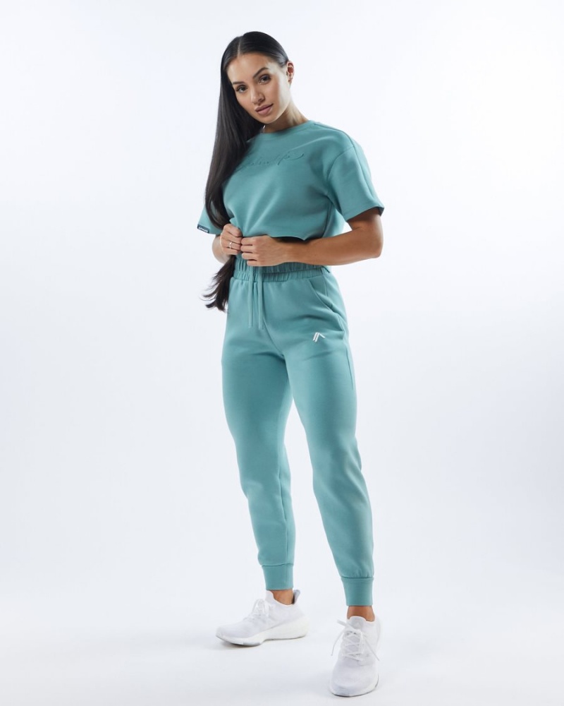 Teal Alphalete ELMTS Cuffed Jogger Women's Jogger | 1258734-AX