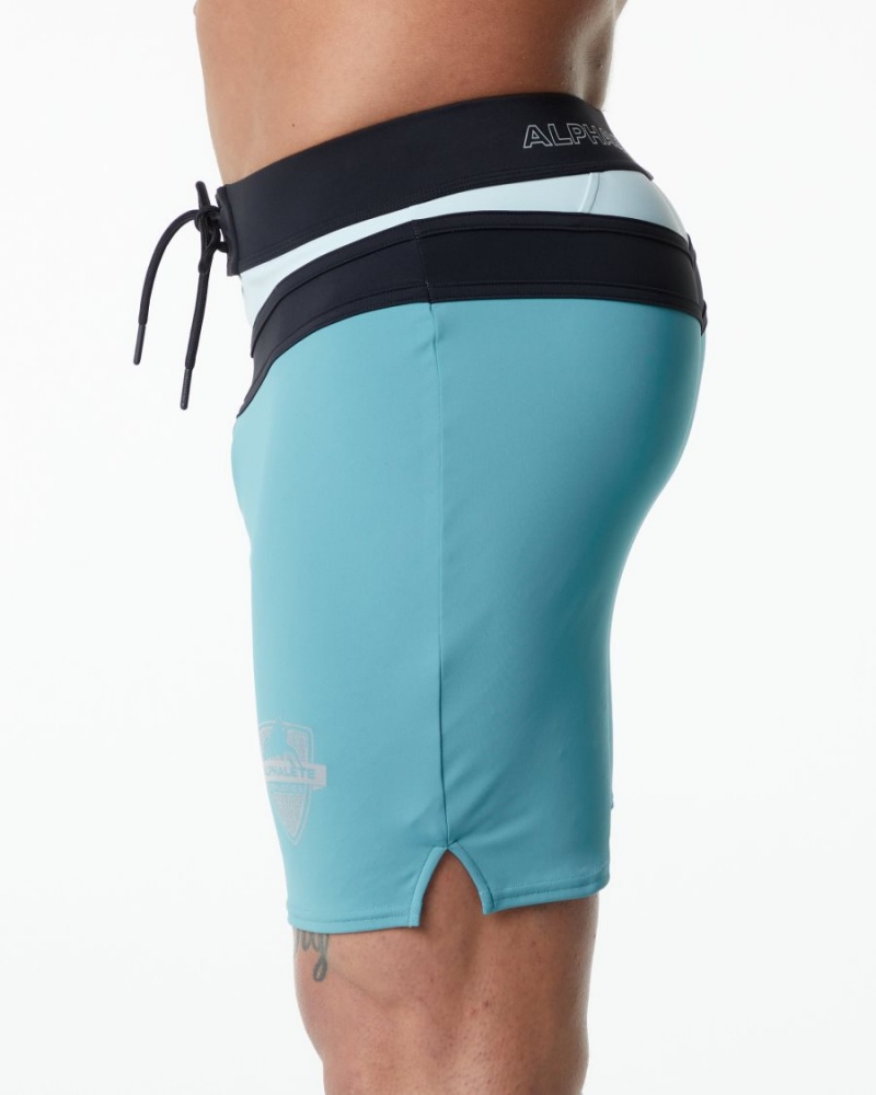 Teal Alphalete Trident Competition Short Men's Boardshorts | 3510478-GA