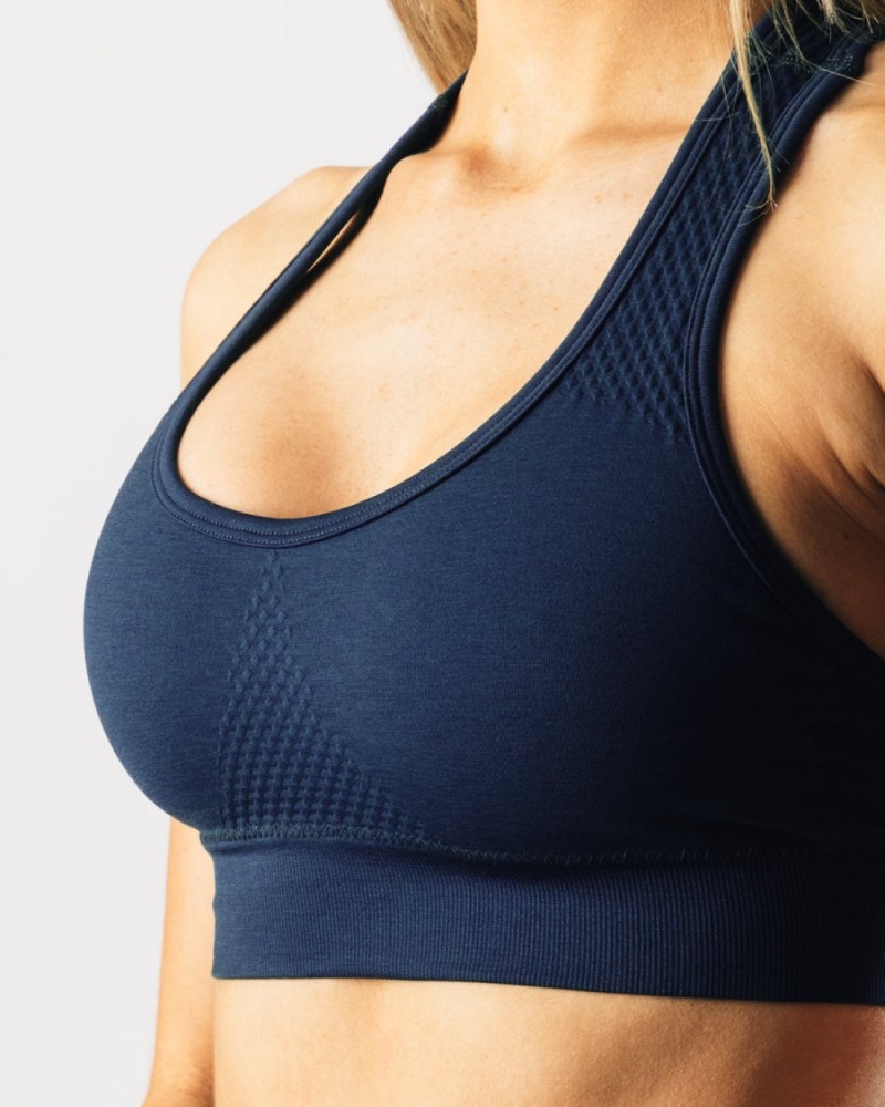 Tuxedo Blue Alphalete Impact Bra Women's Sports Bra | 1287456-OP