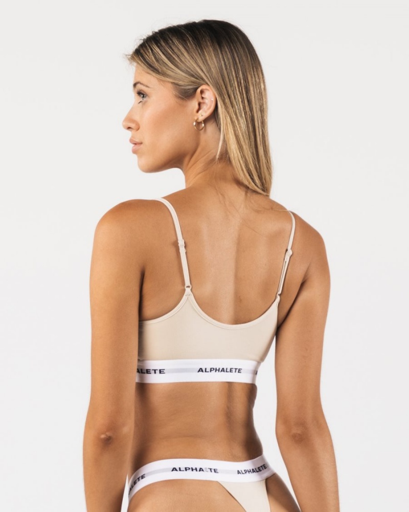 Vanilla Alphalete Acute Cami Bralette Women's Underwear | 8963540-ZR