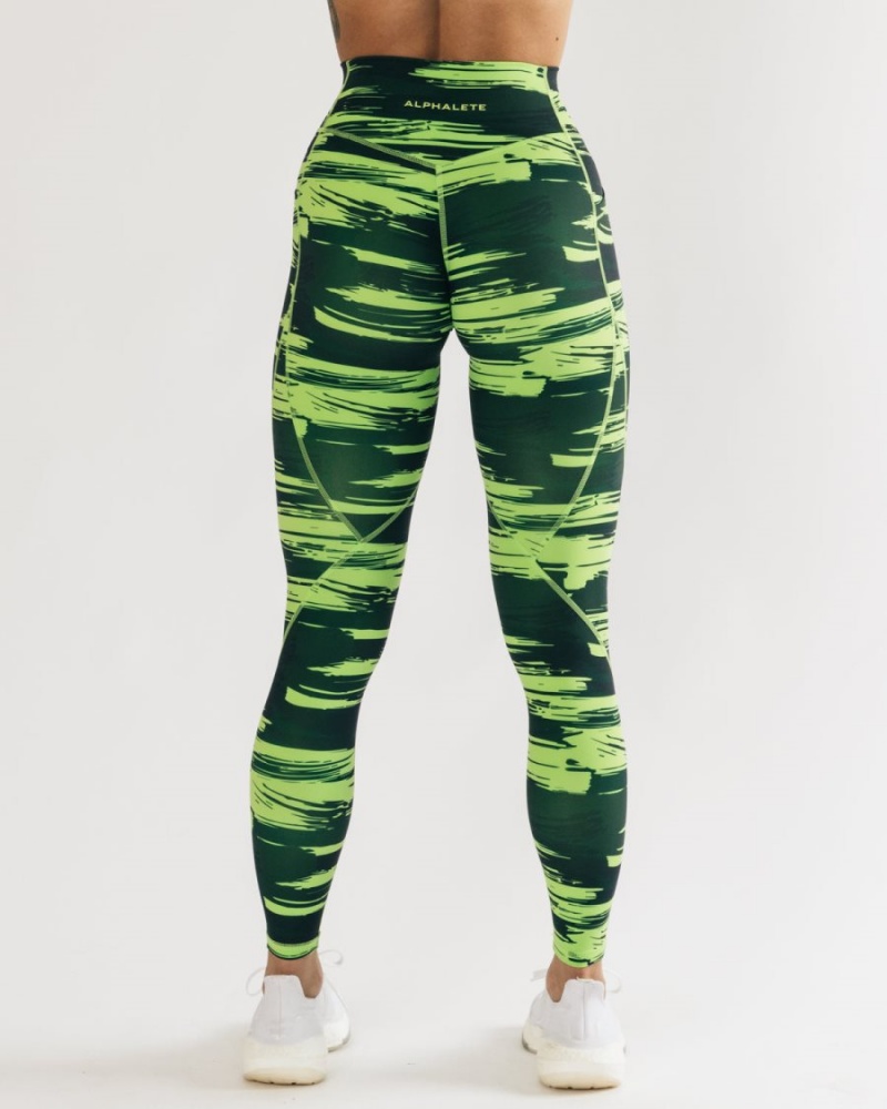 Volt Canvas Camo Alphalete Surface Pocket Legging Women's Leggings | 9501867-GC