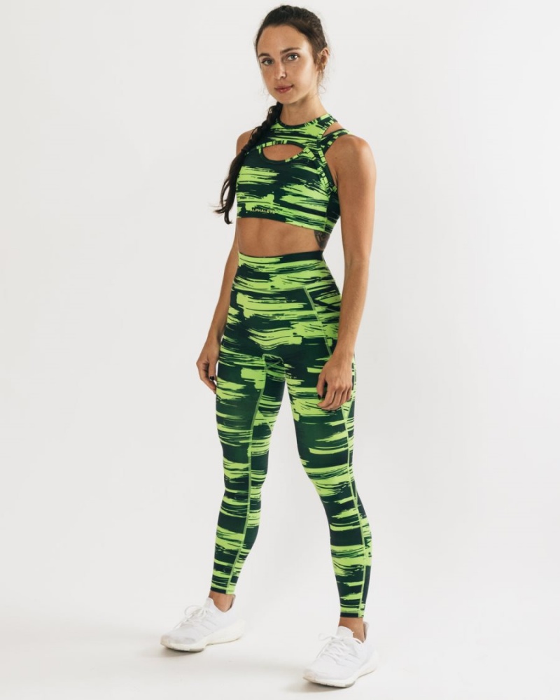 Volt Canvas Camo Alphalete Surface Pocket Legging Women's Leggings | 9501867-GC