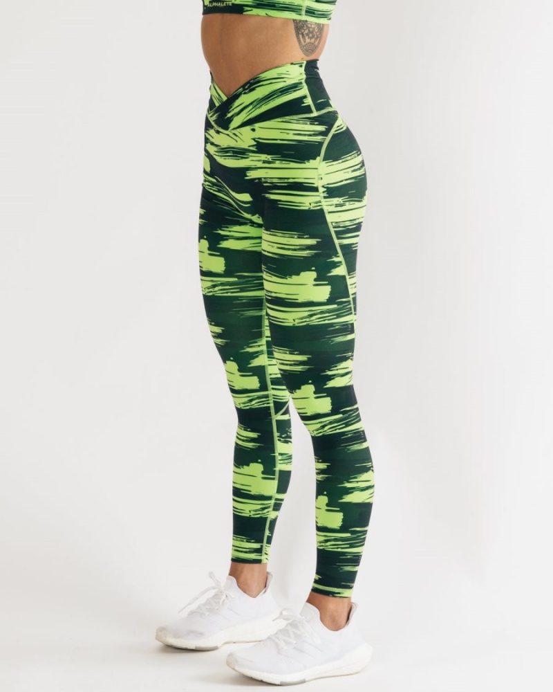 Volt Canvas Camo Alphalete Surface Power Legging Women's Leggings | 3086514-HZ