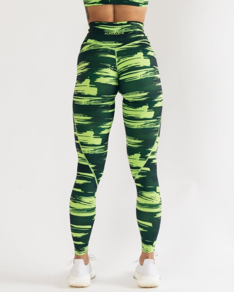 Volt Canvas Camo Alphalete Surface Power Legging Women's Leggings | 3086514-HZ