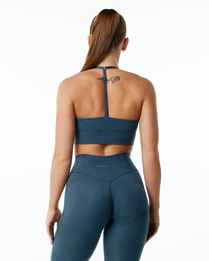 Whale Blue Alphalete Alphalux Wonder Bra Women's Sports Bra | 7132905-OB