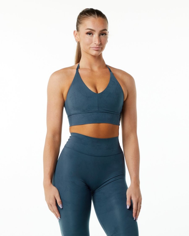 Whale Blue Alphalete Alphalux Wonder Bra Women\'s Sports Bra | 7132905-OB