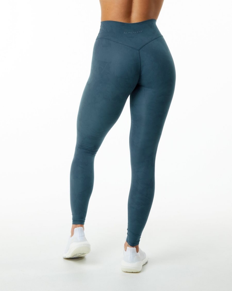 Whale Blue Alphalete Alphalux Wonder Legging 30" Women's Leggings | 1027539-DU