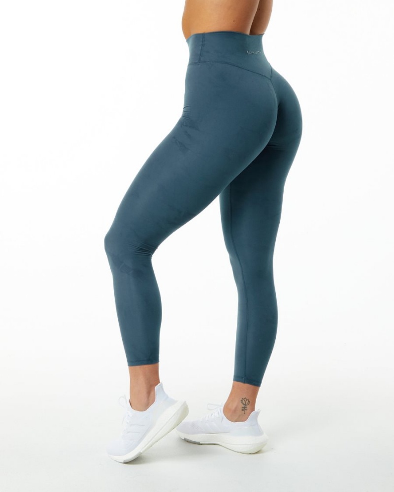 Whale Blue Alphalete Alphalux Wonder Legging 27" Women's Leggings | 4617530-PS