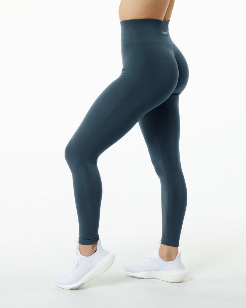 Whale Blue Alphalete Amplify Legging Women's Leggings | 5938140-KE