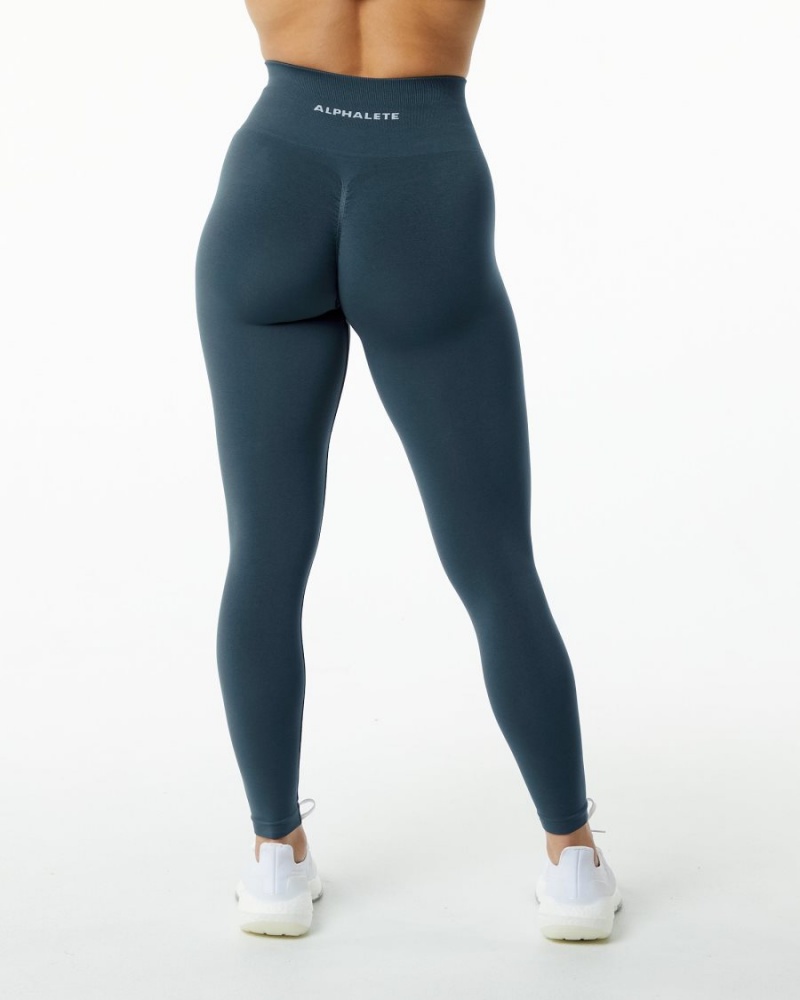 Whale Blue Alphalete Amplify Legging Women's Leggings | 5938140-KE