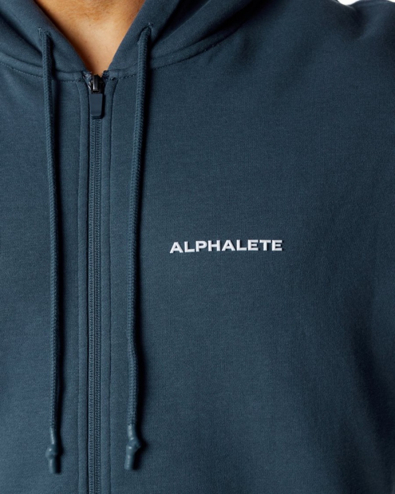 Whale Blue Alphalete Classic Full-Zip Jacket Men's Jackets | 1267540-WC