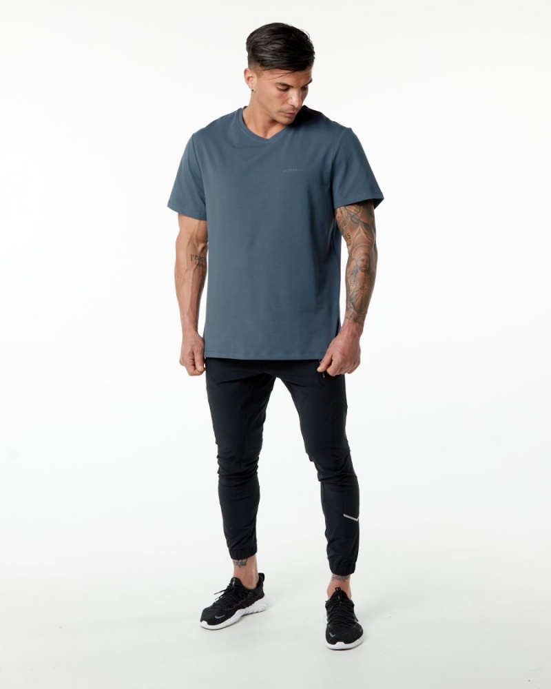 Whale Blue Alphalete Classic Tee Men's Shirts | 2706513-JD