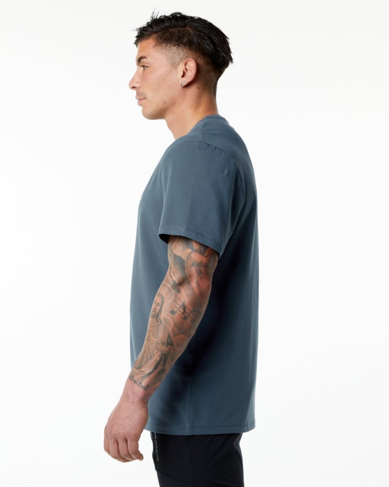 Whale Blue Alphalete Classic Tee Men's Shirts | 2706513-JD