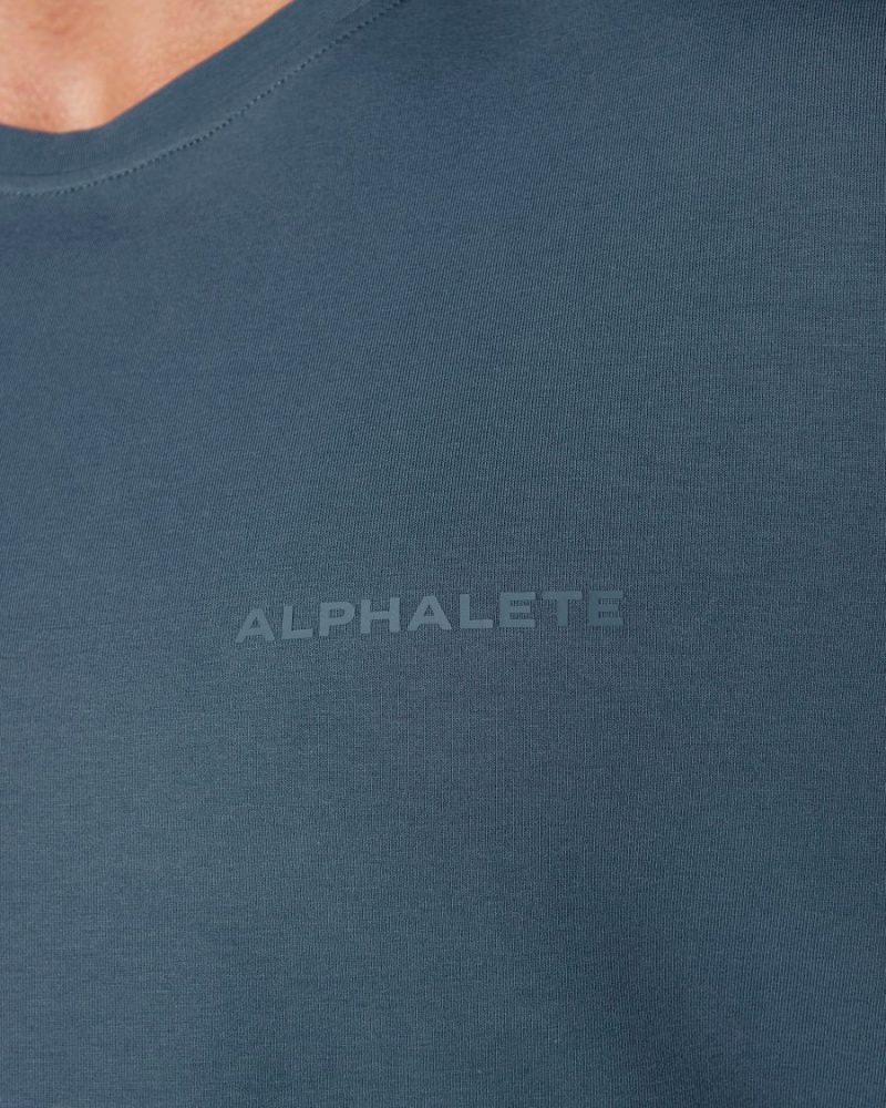 Whale Blue Alphalete Classic Tee Men's Shirts | 2706513-JD