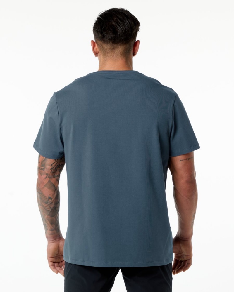 Whale Blue Alphalete Classic Tee Men's Shirts | 2706513-JD