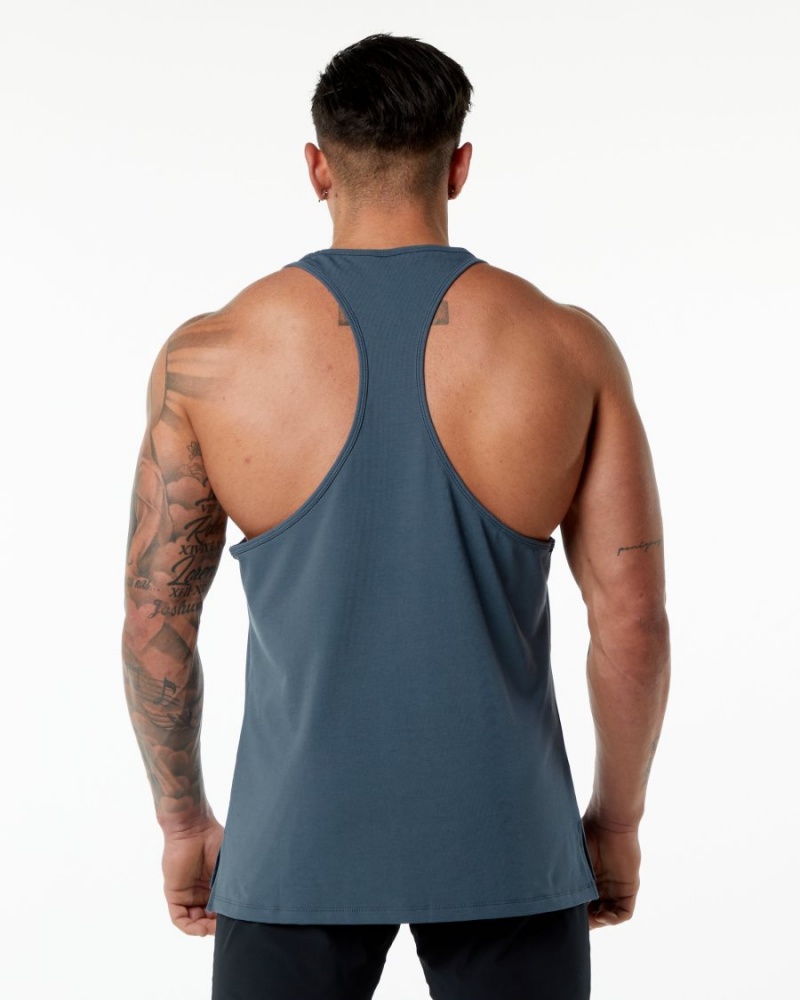 Whale Blue Alphalete Emblem Stringer Men's Stringers | 3586192-BX