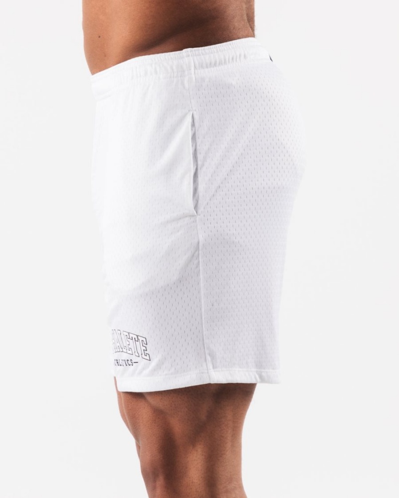 White Alphalete AA Mesh Short 6” Men's Shorts | 7019325-HS