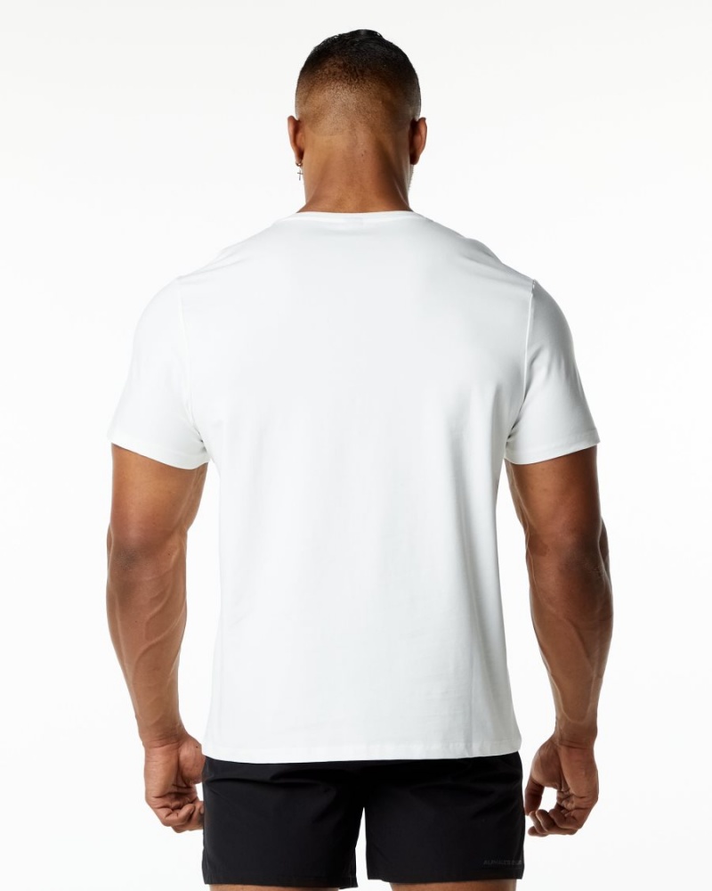 White Alphalete Classic Tee Men's Shirts | 3862740-OJ