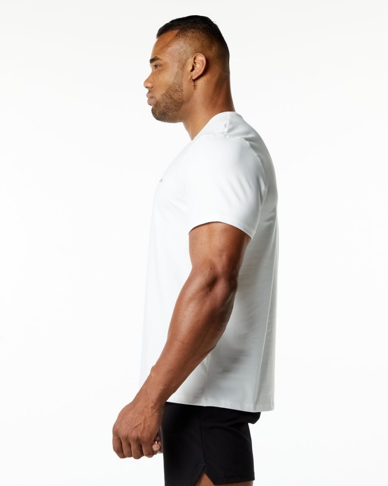 White Alphalete Classic Tee Men's Shirts | 3862740-OJ