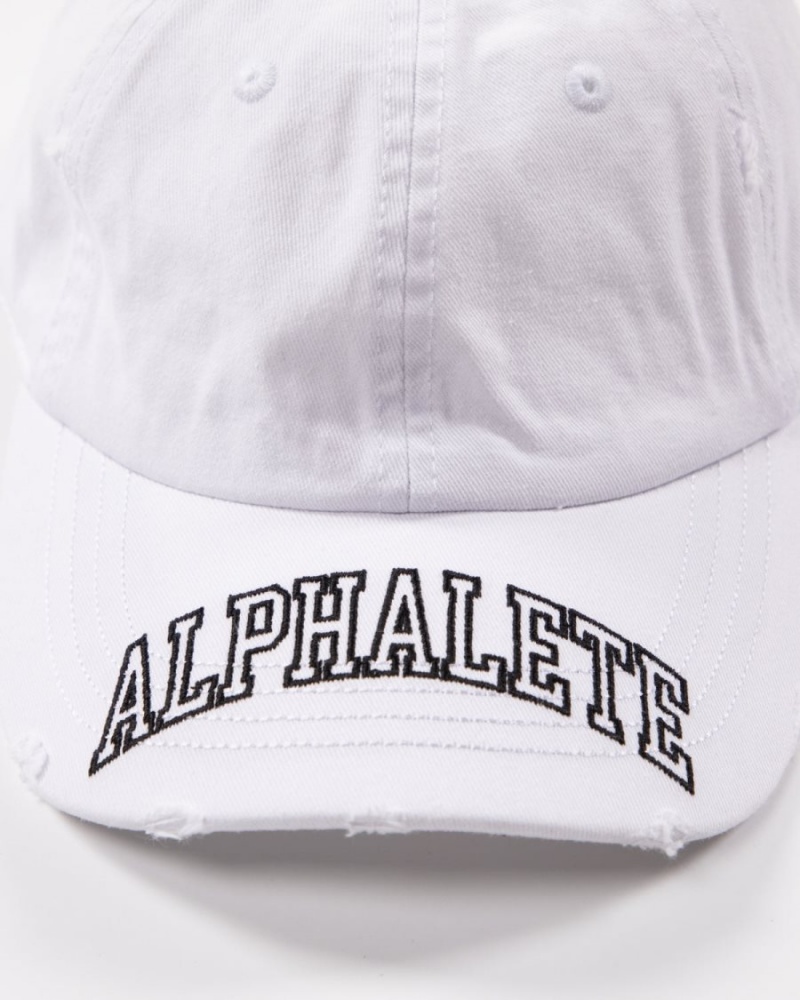 White Alphalete Collegiate Vintage Cap Women's Accessories | 9167340-XF