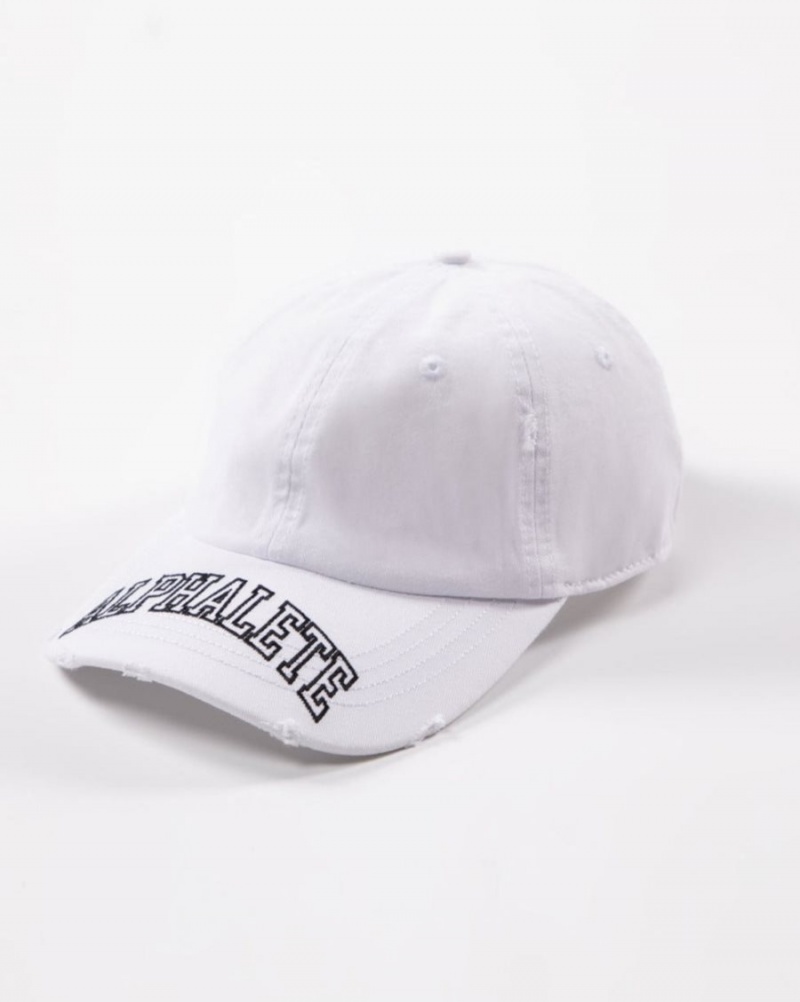 White Alphalete Collegiate Vintage Cap Women\'s Accessories | 9167340-XF