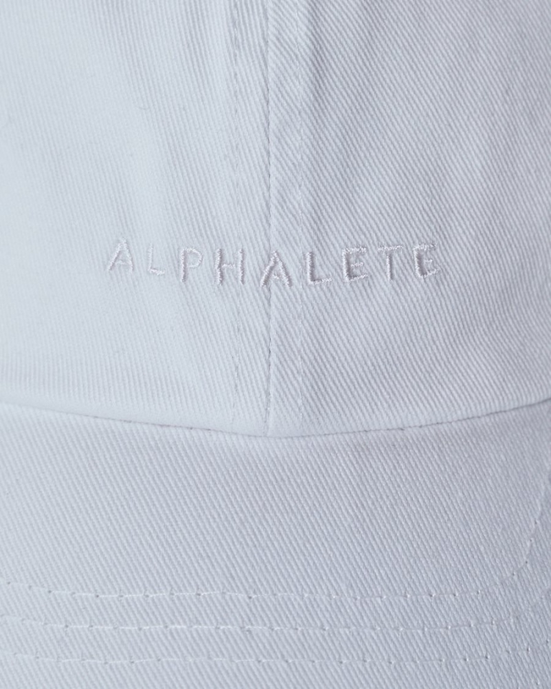 White Alphalete Core Dad Hat Women's Accessories | 9780452-EC