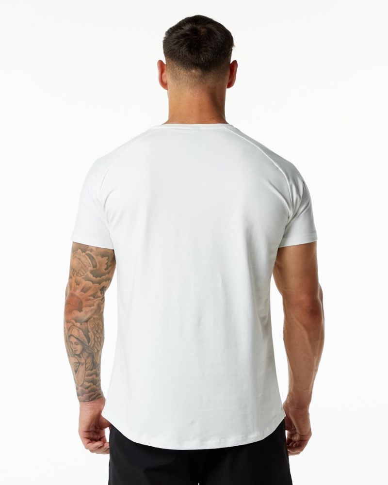 White Alphalete Dynasty Tee Men's Shirts | 9036752-NR