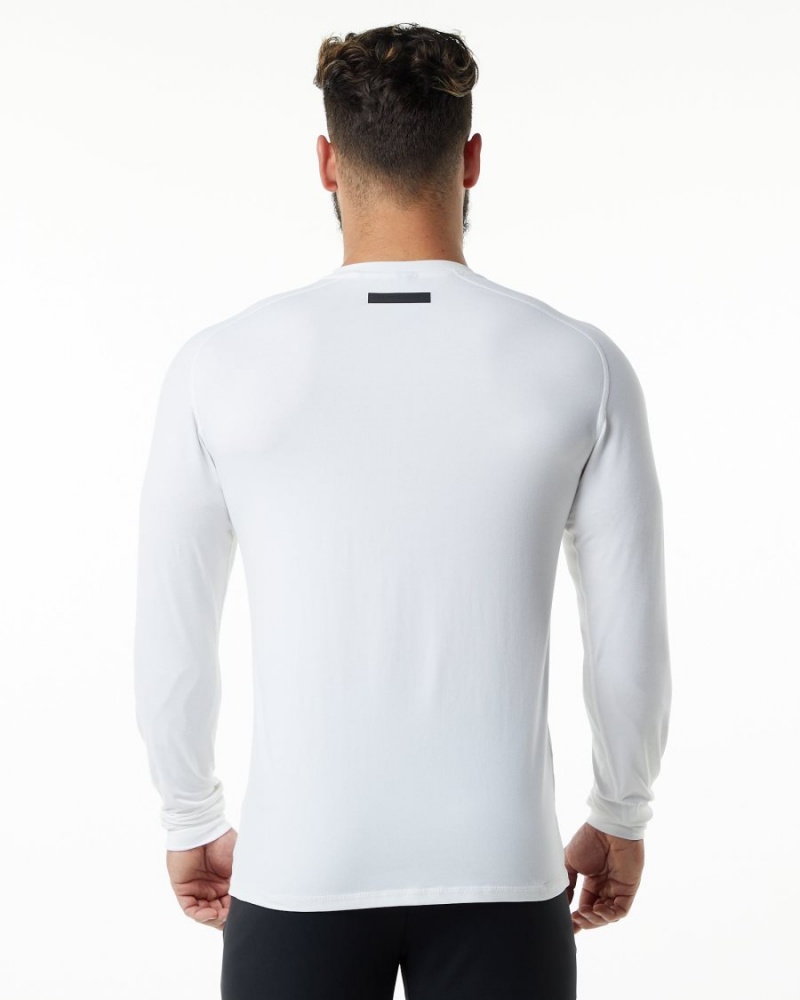 White Alphalete Evo Epaulette Tee Men's Shirts | 9127843-NW