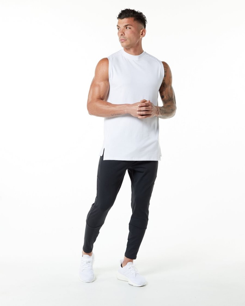 White Alphalete Evo Tank Men's Tanks | 3019267-FJ