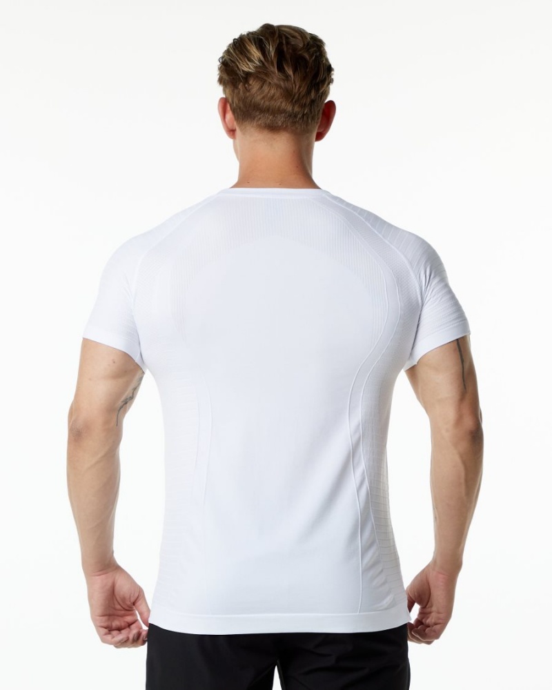 White Alphalete Ozone Tee Men's Shirts | 3675012-RN