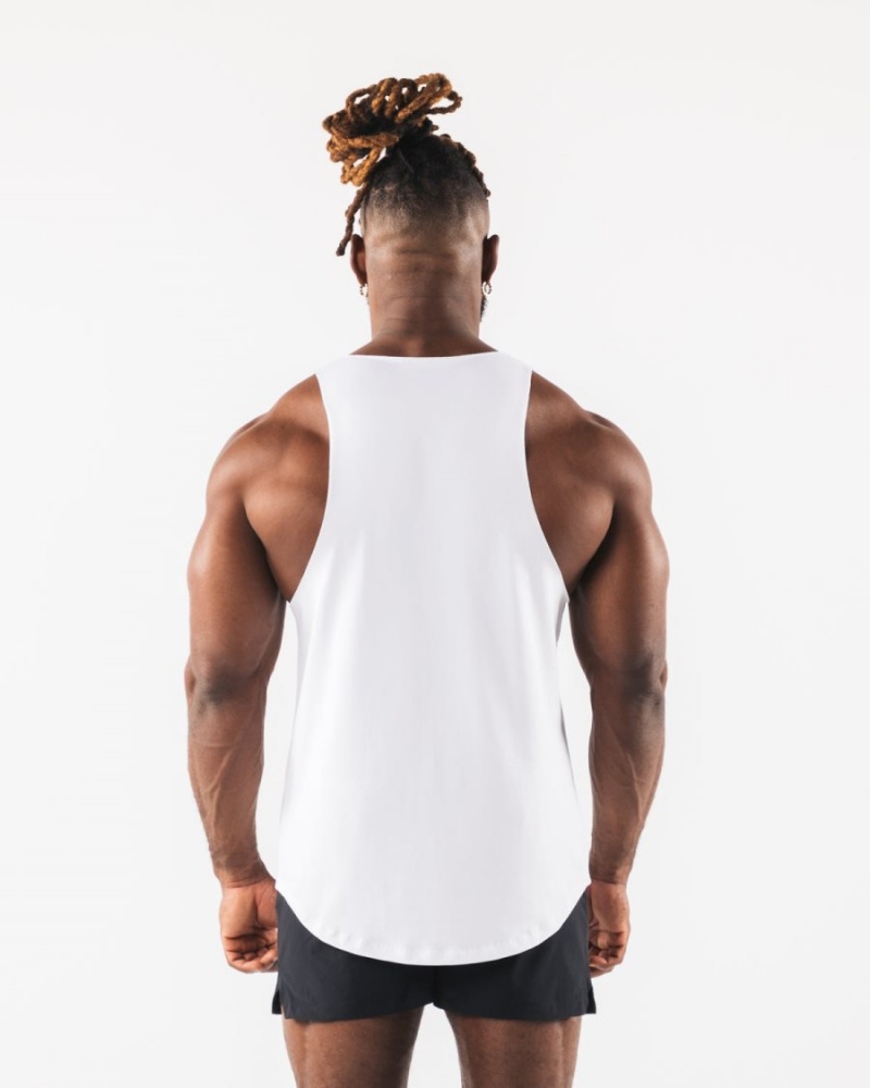 White Alphalete Paisley Print Raw Cut Tank Men's Tanks | 5829167-SW