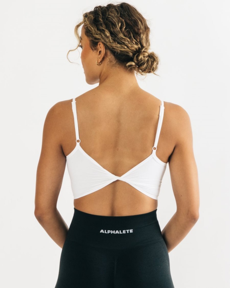 White Alphalete Ultrasoft Allure Tank Women's Tank Top | 0321846-ZS