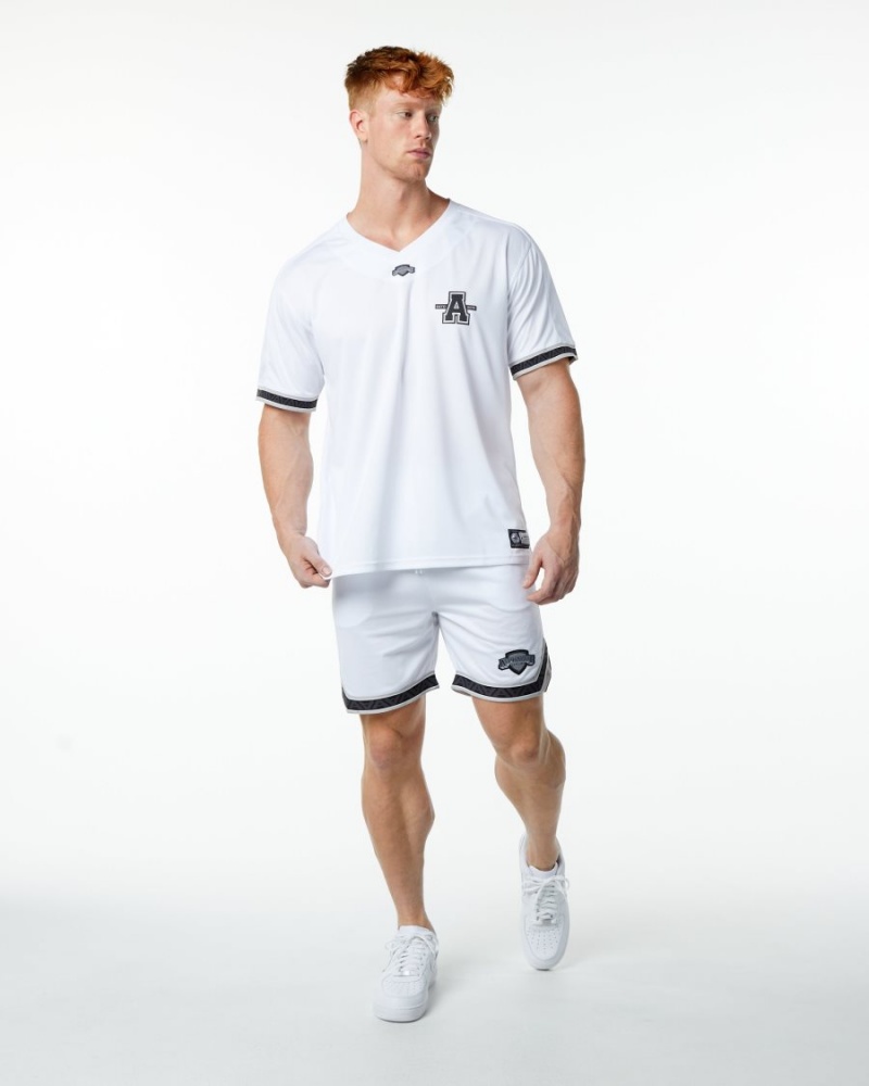 White Alphalete Varsity NFL Jersey Men's Shirts | 6497128-TZ