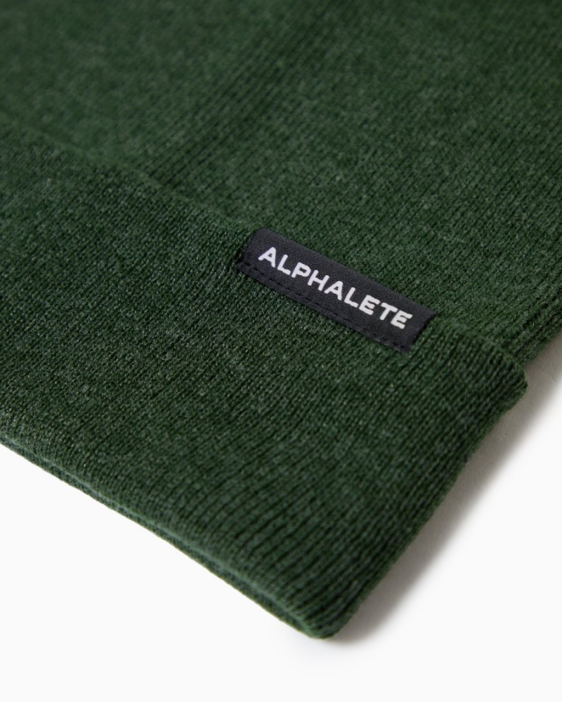 Wild Sage Alphalete Essential Foldover Beanie Men's Accessories | 9173580-QU