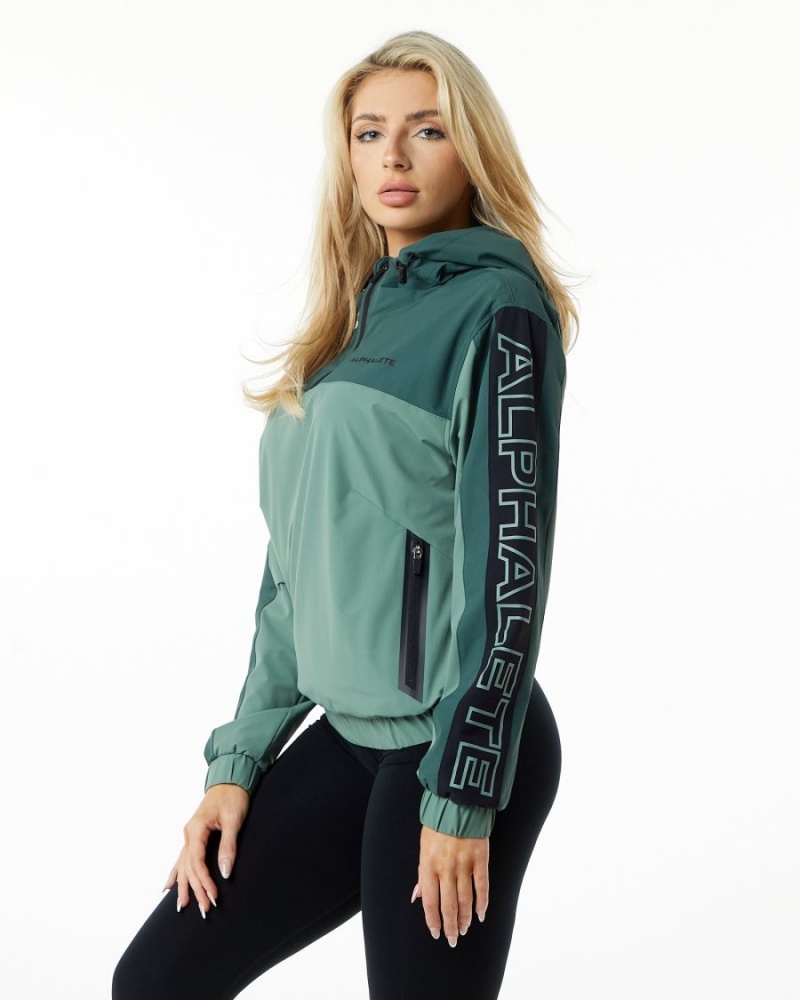 Wild Sage Alphalete Infinity Tech Jacket Women's Jackets | 6724039-VP