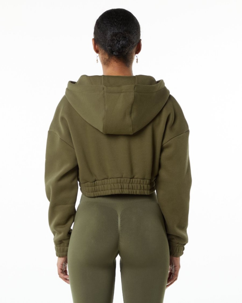 Willow Alphalete Classic Capital Full-Zip Crop Jacket Women's Jackets | 4025681-XK