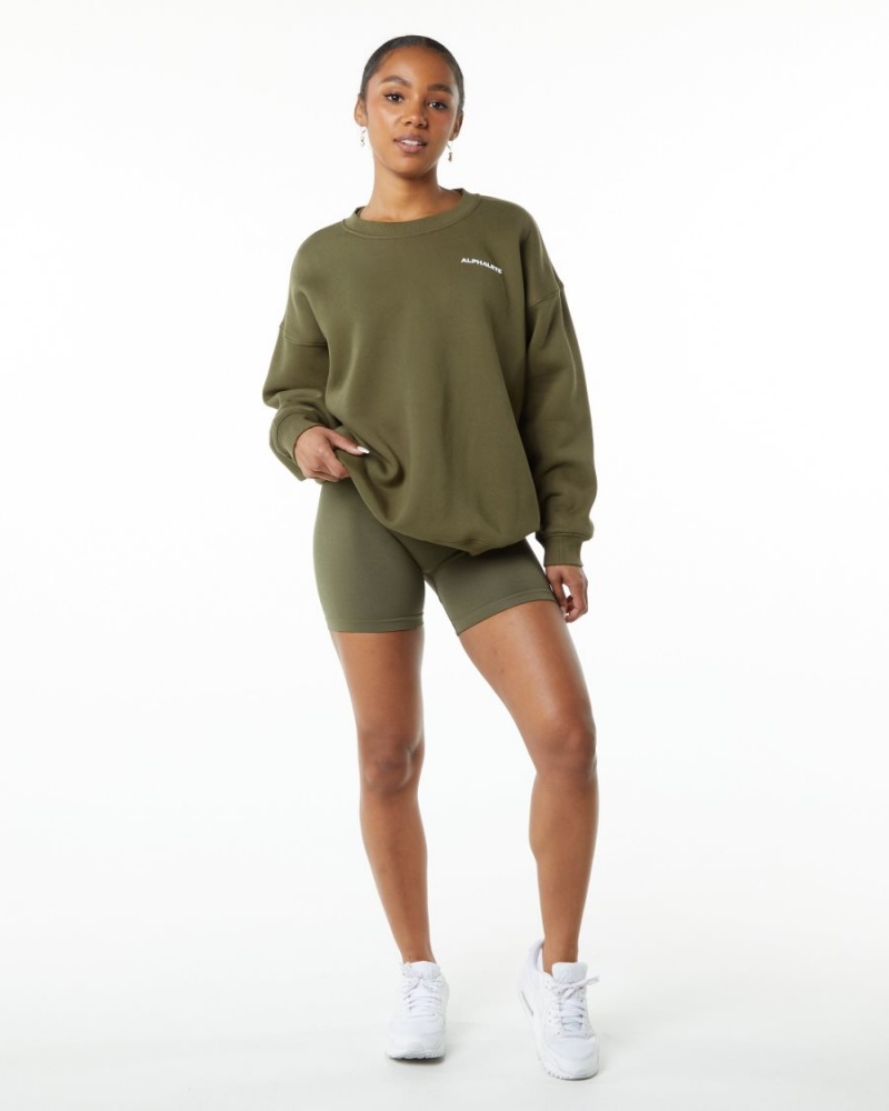 Willow Alphalete Classic Crew Women's Long Sleeve | 5187364-UK