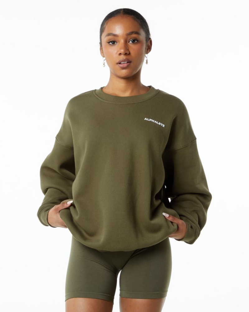 Willow Alphalete Classic Crew Women\'s Long Sleeve | 5187364-UK